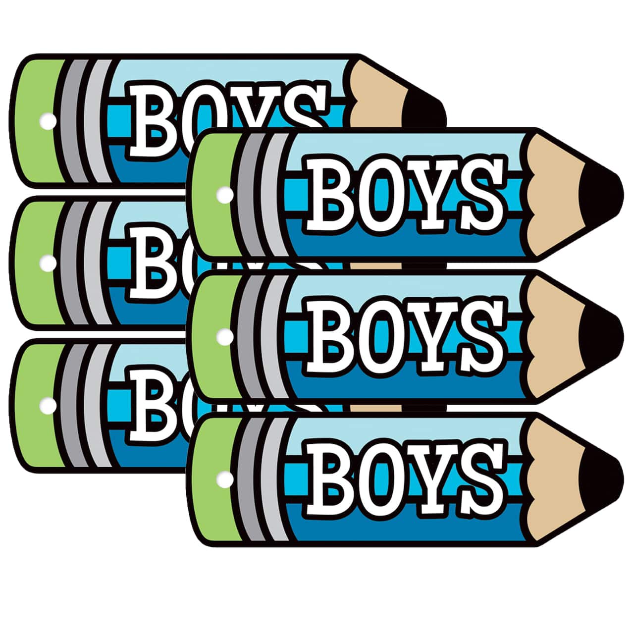 Top Notch Teacher Products&#xAE; Boys Pencil Plastic Hall Pass, 6ct.